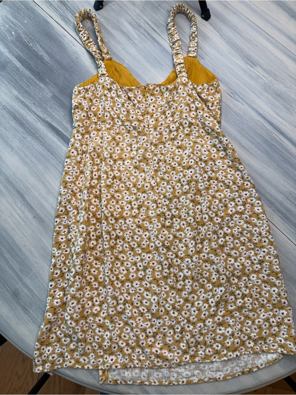 Aeropostale Mustard Floral Dress Cottagecore Y2K XS - Picture 2 of 4